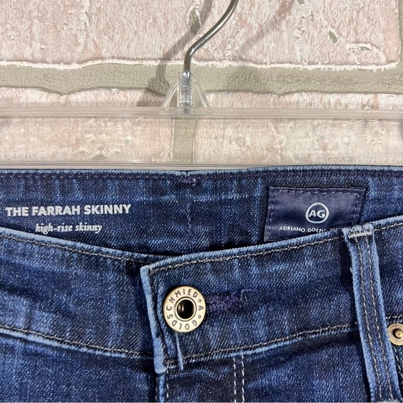 Ag The Farrah High Rise Skinny Jeans in Dark Wash Size 29 - Picture 10 of 11
